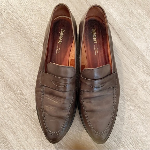 Ingledew’s Italian Collection Brown Leather Loafers Size 8.5 - Picture 3 of 9